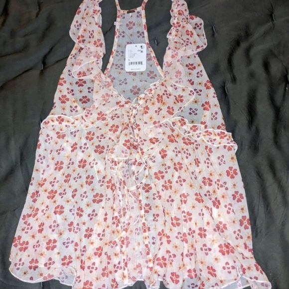 Free People Fearless Knit Top in Ivory Combo sz MED - Picture 5 of 10